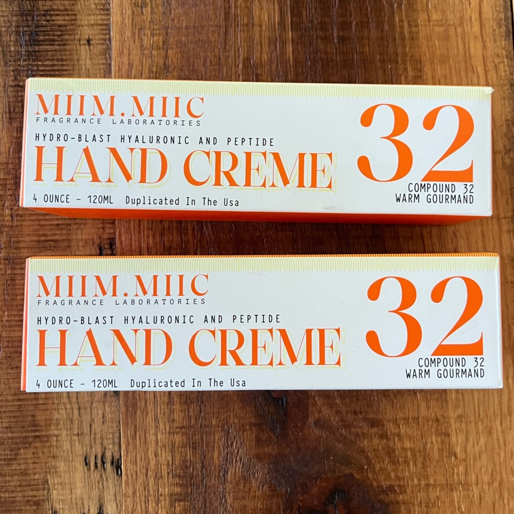 MIIM.MIIC Hand Crème Compound 32 Warm Gourmand lot of 2 new